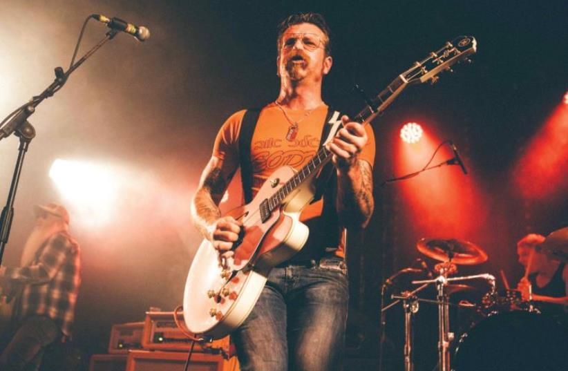 EAGLES OF DEATH METAL frontman Jesse Hughes brought hard rock to the Holy Land as he performed at Tel Aviv’s Barby Club (photo credit: ORIT PNINI)