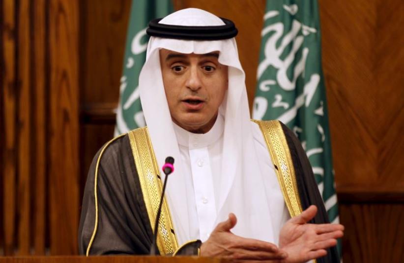 Saudi Foreign Minister Adel Al-Jubeir speaks during a news conference in Amman, Jordan (photo credit: REUTERS)