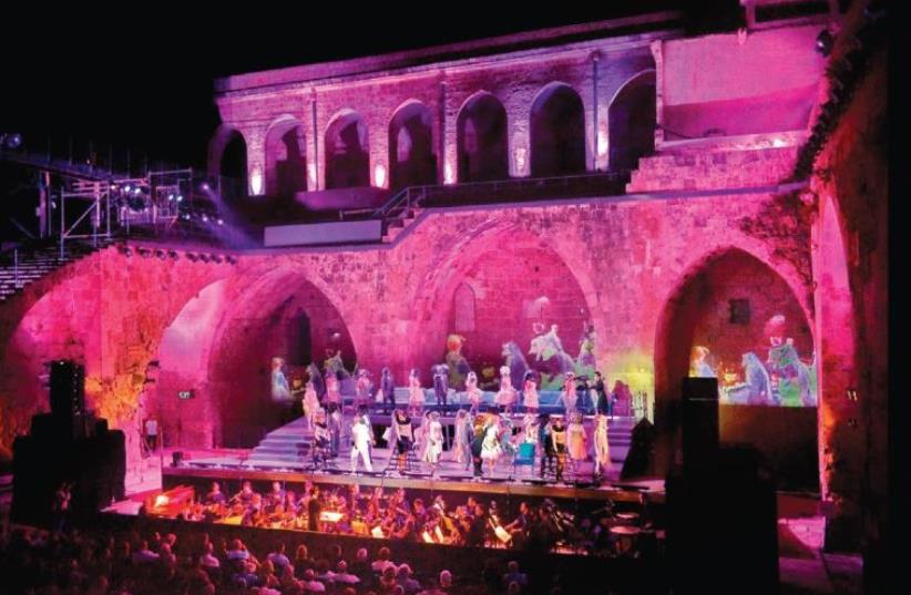 A SCENE from Mozart’s ‘Don Giovanni’ performed last year in the majestic court of the Crusaders in the old city of Acre (photo credit: YOSSI ZWECKER)
