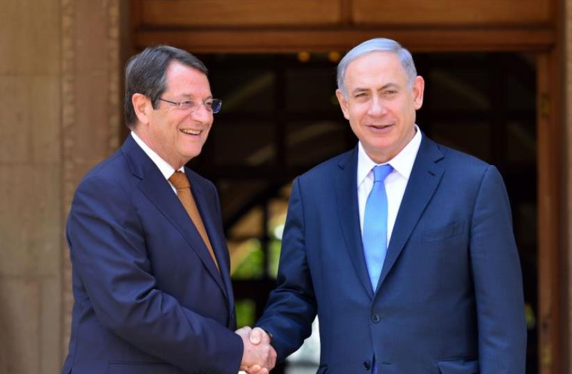 PM Netanyahu with Cypriot President Nikos Anastasiades (photo credit: KOBI GIDEON/GPO)