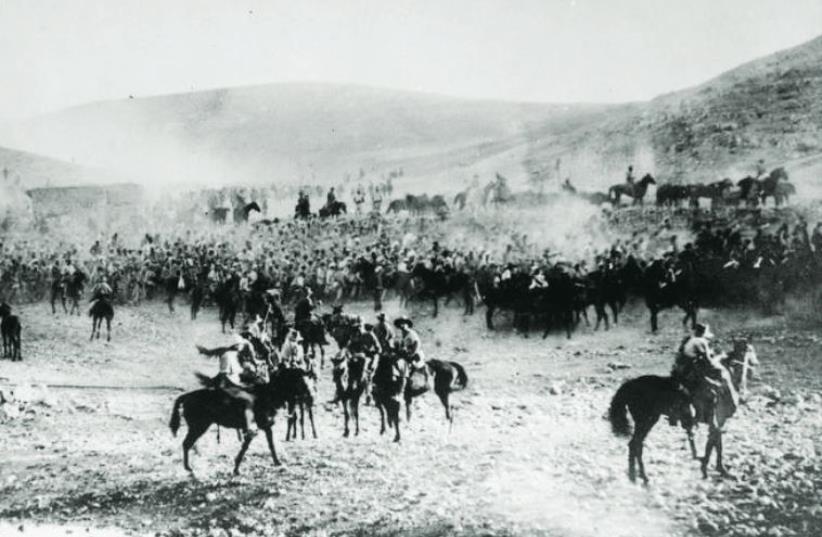 A view of 4,500 prisoners captured by the Second Australian Light Horse Brigade during operations in Amman in September 1918. (photo credit: Wikimedia Commons)