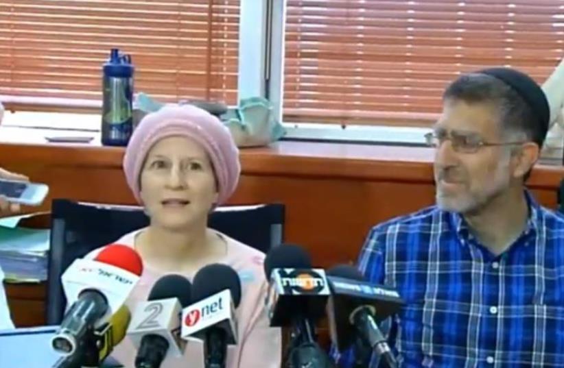 Gedalya and Sarah Mayer decry son's arrest in press conference (photo credit: screenshot)