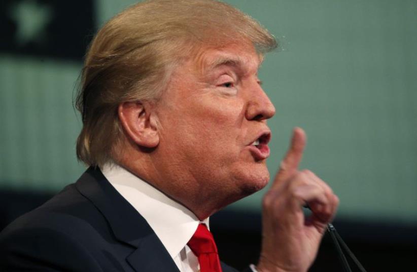 Republican 2016 U.S. presidential candidate businessman Donald Trump, August 6, 2015 (photo credit: REUTERS)