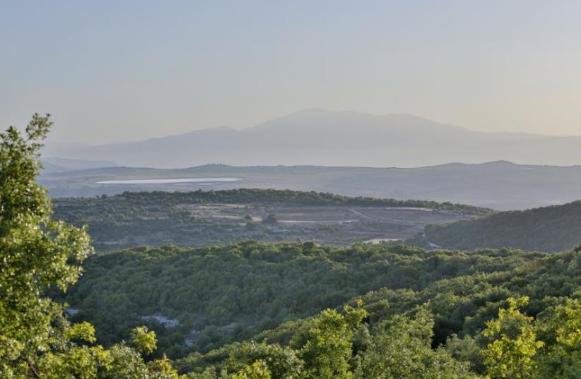 A view of Upper Galilee from Mount Hillel with Mount Hermon in the background (photo credit: MINISTRY OF TOURISM)