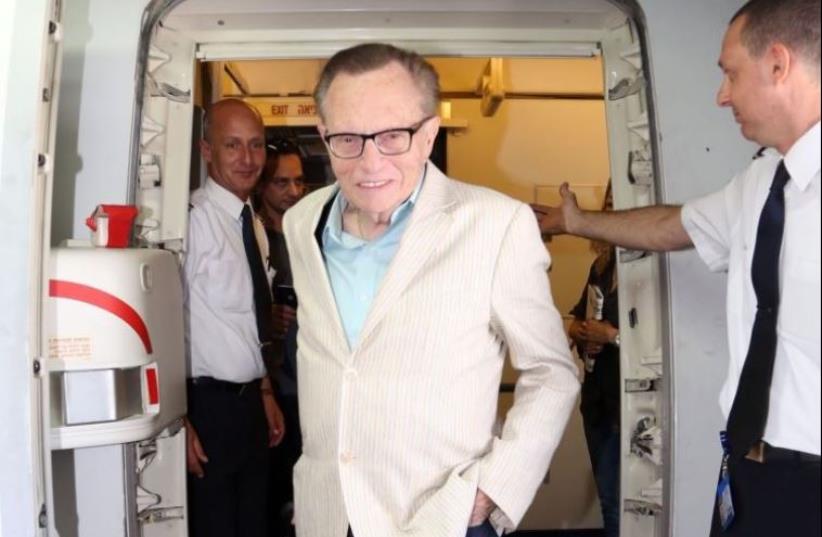 The King is back: Larry King visits Israel after 20 year hiatus. (photo credit: SIVAN FARAG)