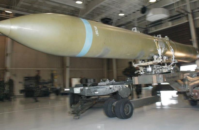 A 5000-pound class bomb "Bunker Buster" GBU-37 (photo credit: REUTERS)