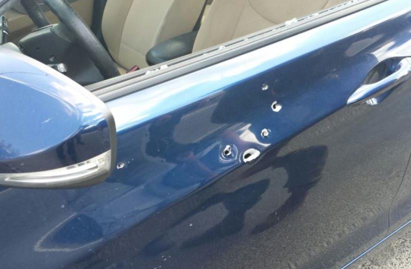 Shots fired on a car in the West Bank (photo credit: Courtesy)