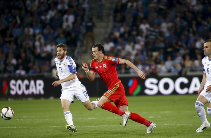 Israel-Wales Euro 2016 Group B qualifying soccer match at the Sammy Ofer Stadium in Haifa March 28, 2015 (photo credit: REUTERS)
