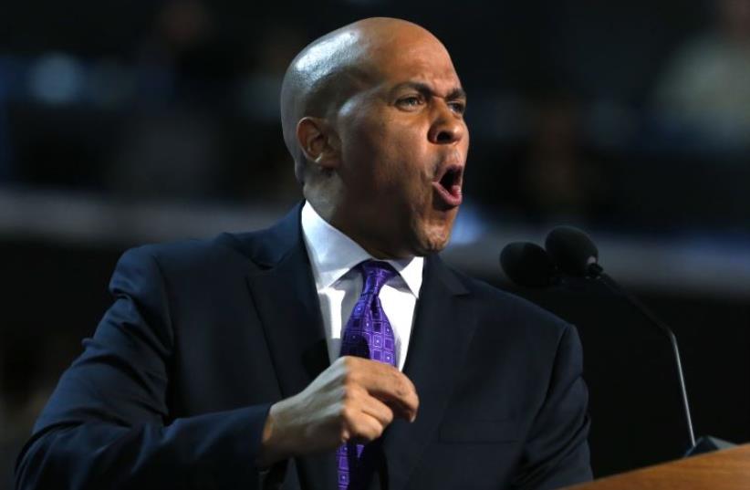 Sen. Cory A. Booker (D-NJ) addresses the Democratic National Convention in Charlotte (photo credit: REUTERS)