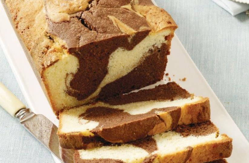 Dorie Greenspan's double-chocolate marble cake, flavored with dark and white chocolate (photo credit: ALAN RICHARDSON)