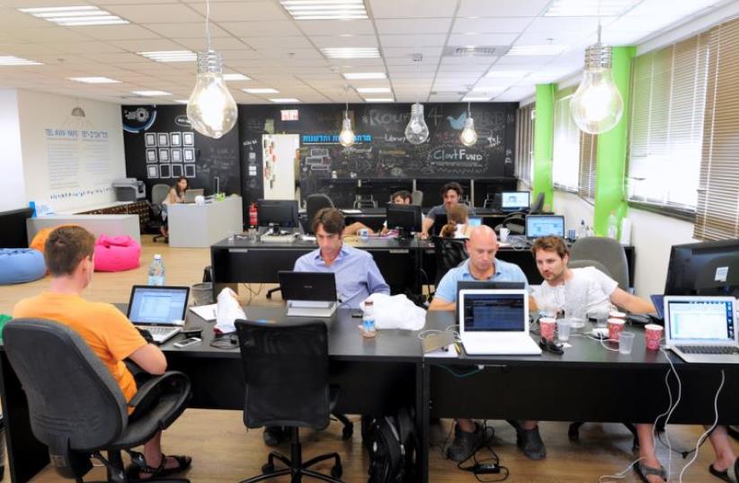 Co-working facilities at the "Library" in Tel Aviv (photo credit: TEL-AVIV YAFFO MUNICIPALITY)