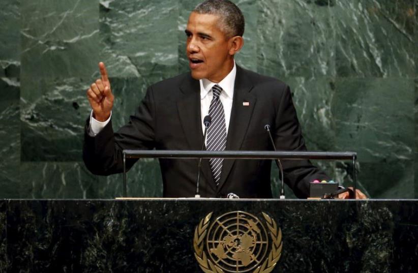 US President Barack Obama addresses United Nations General Assembly (photo credit: REUTERS)