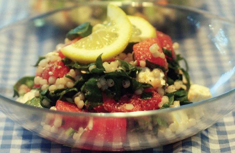 Couscous with watermelon, watercress and feta (photo credit: Courtesy)
