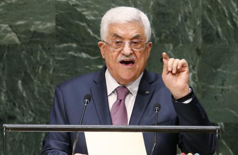 Palestinian President Mahmoud Abbas addresses the 69th United Nations General Assembly at United Nations Headquarters in New York, September 26, 2014 (photo credit: REUTERS)