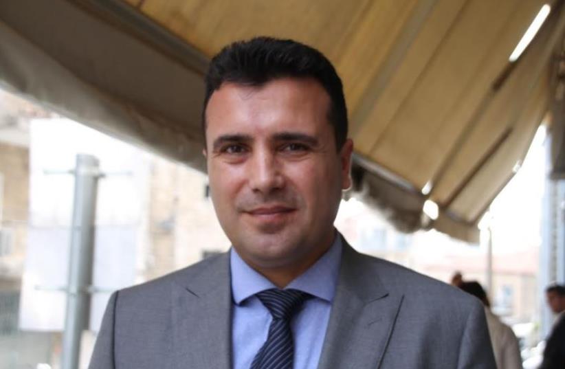 Macedonian Opposition leader Zoran Zaev braves the Jerusalem streets and stands outside Mahane Yehuda (photo credit: "BRING BACK OUR BOYS" CAMPAIGN)