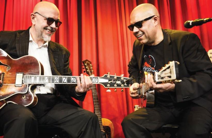 German bluesman Todor Todorovic (left) with Mike Titre, the other half of the Blues Company blues duo (photo credit: Courtesy)