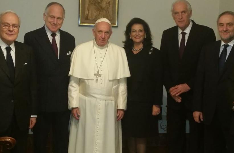 Pope Francis meets with World Jewish Congress leaders at the Vatican (photo credit: WORLD JEWISH CONGRESS)