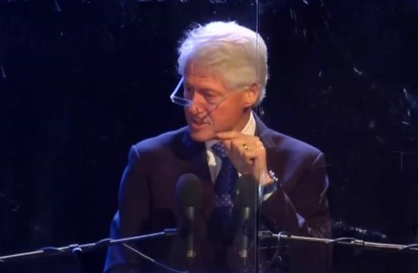 Bill Clinton at Rabin memorial ceremony (photo credit: REUTERS)