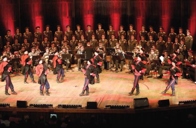 ALEXANDROV ENSEMBLE of the Russian Armed forces perform to a full house at the Bronfman Auditorium in Tel Aviv. (photo credit: ELIRAN AVITAL)