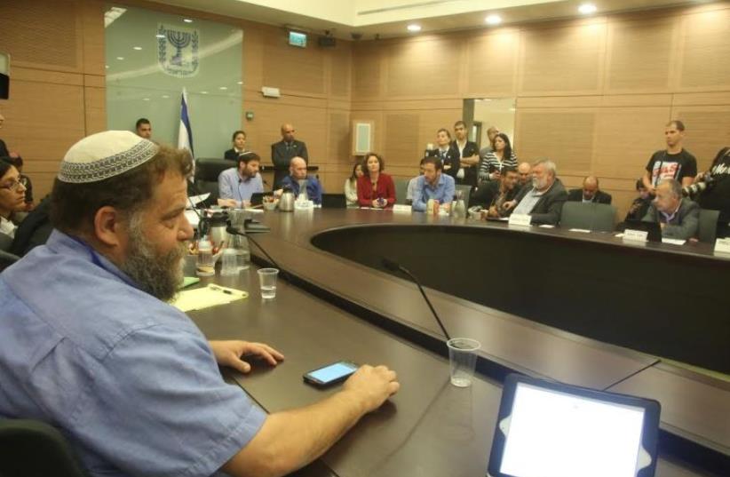 Bentzi Gopstein of the anti-miscegenation group Lahava appears before a Knesset panel (photo credit: MARC ISRAEL SELLEM)