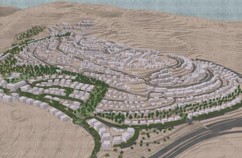 A renderings of the planned Ramat Slopes neighborhood (photo credit: ISRAEL LANDS AUTHORITY)