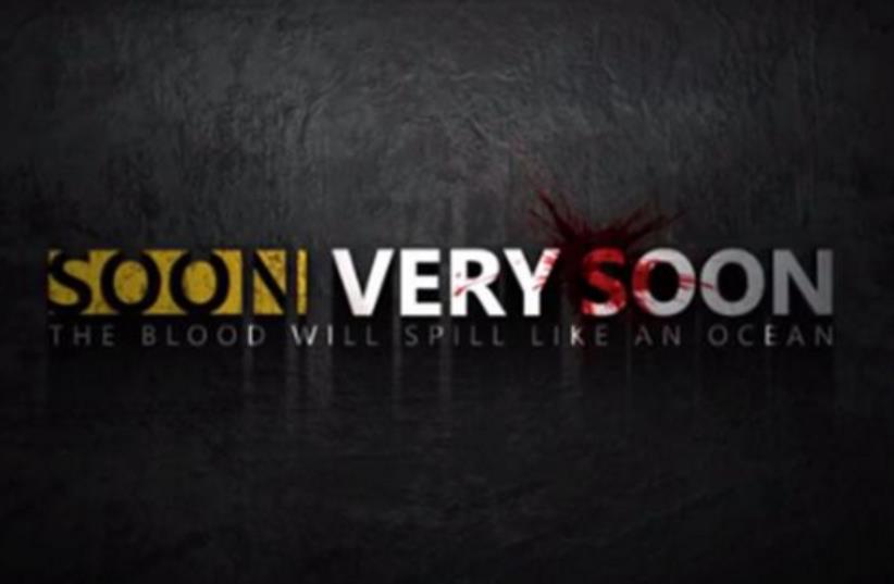 Screenshot from the ISIS video threatening an attack on Russian soil "very soon". (photo credit: screenshot)