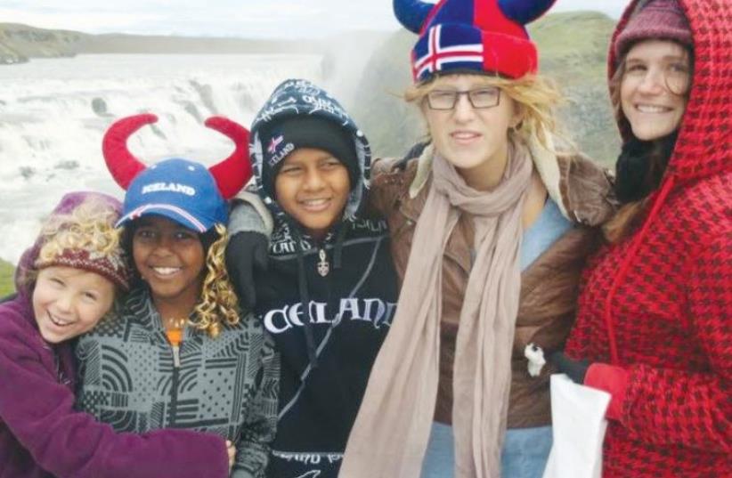 The author's children on family vacation in Iceland in 2011. (From left to right) Ashira, then eight; Zamir, nine; Adar, 12; Hallel, 16; Aliza, 18 (photo credit: Courtesy)