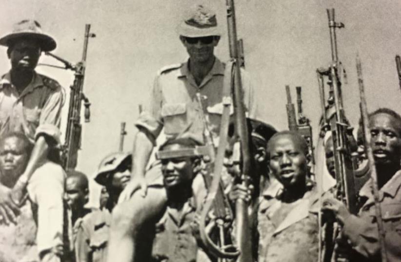Mossad agent David Ben Uziel photographed while training South Sudanese rebels in 1969-71 (photo credit: FROM ‘ON A MOSSAD MISSION TO SOUTH SUDAN)
