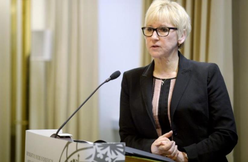 Swedish Foreign Minister Margot Wallstrom (photo credit: AFP PHOTO)