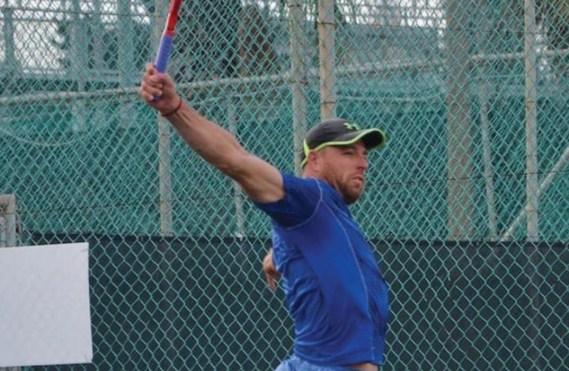 Despite retiring five years ago, Noam Okun showed he can still beat the young generation of Israeli players by advancing to the semifinals of the national championships in Ramat Hasharon (photo credit: ISRAEL TENNIS ASSOCIATION)