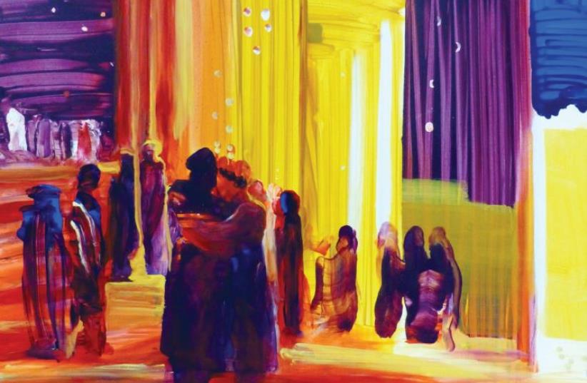 “And he fell on his brother Benjamin’s neck and wept, and Benjamin wept on his neck. And he kissed all his brothers and wept over them, and afterwards his brothers spoke with him.” (Genesis: 45: 14-15) (photo credit: PAINTING BY YORAM RAANAN)