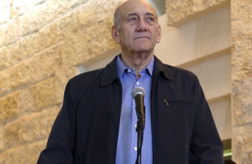 Former PM Ehud Olmert  (photo credit: AMIT SHABAY/POOL)