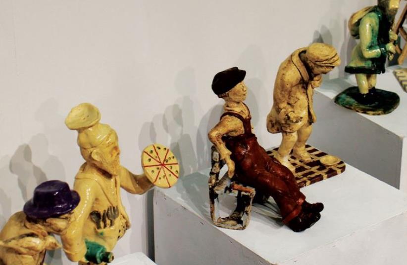 Ceramic figurines depict old hassidic figures as well as turn-of-the-century artisans (photo credit: Courtesy)