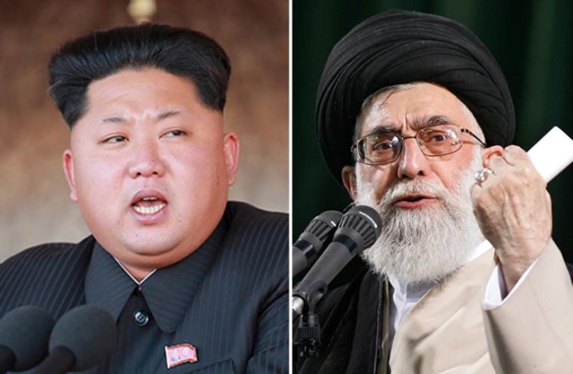 Jong-Un and Khamenei (photo credit: ATTA KENARE / AFP,REUTERS)