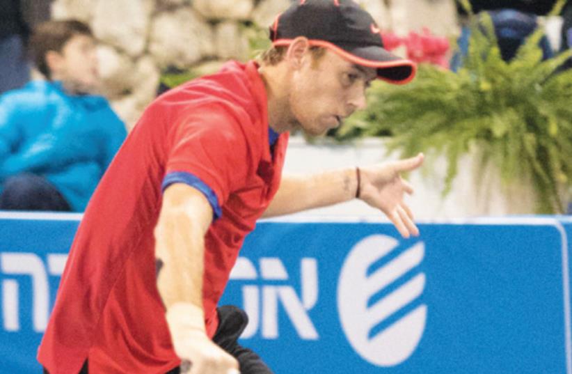 Dudi Sela advanced to the quarterfinals of the ATP Challenger tournament in Happy Valley, Australia, with a victory over Aussie Dayne Kelly. (photo credit: NIR KEIDAR/ISRAEL TENNIS ASSOCIATION)