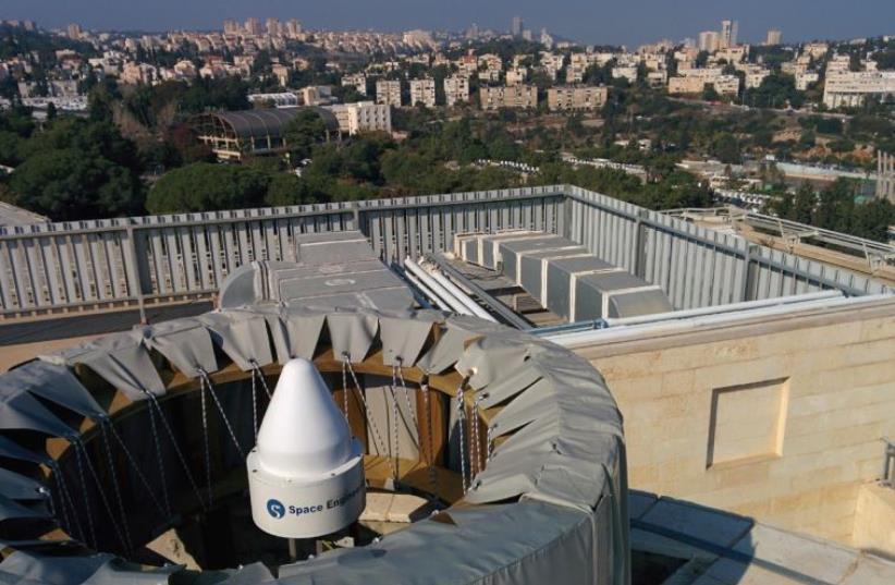THE EGNOS SATELLITE station sits on the roof of the Technion’s faculty of civil and environmental engineering. (photo credit: TECHNION)