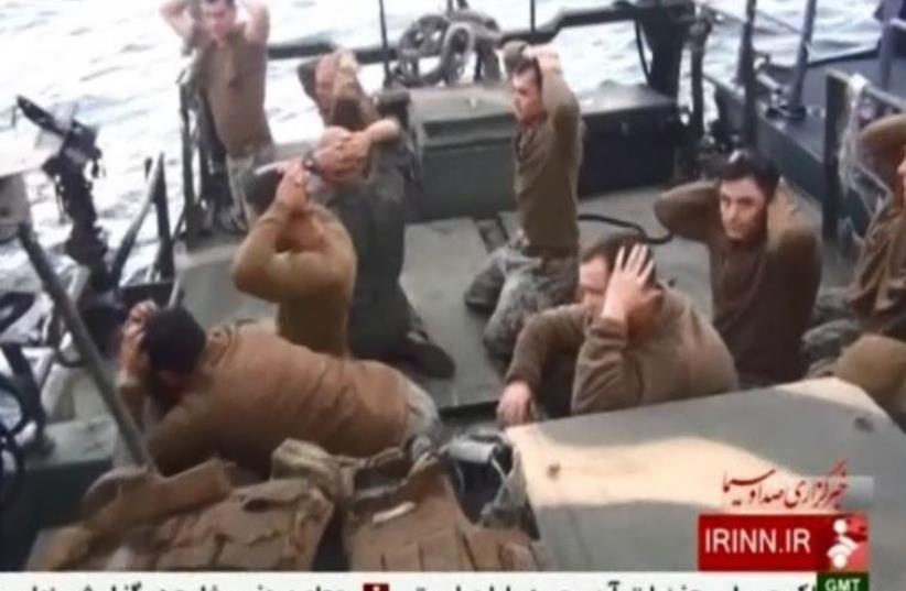 US sailors detained by Iran were release on January 14, 2016 (photo credit: screenshot)