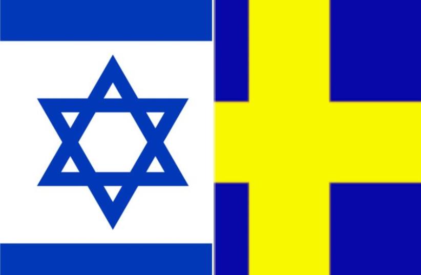 Flags of Israel and Sweden (photo credit: Courtesy)