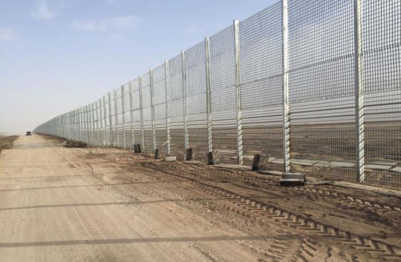 Defense Ministry releases first images of new Jordan border security fence (photo credit: DEFENSE MINISTRY)