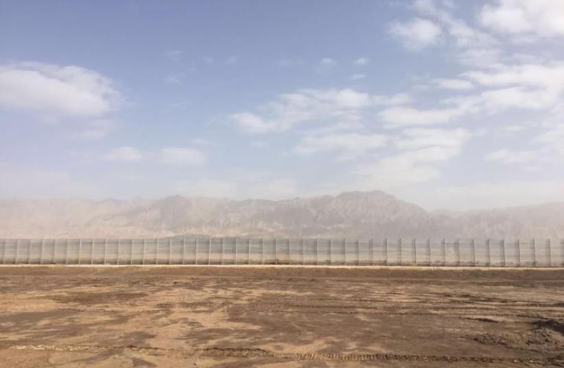 New eastern security fence being constructed along the border with Jordan (photo credit: DEFENSE MINISTRY)