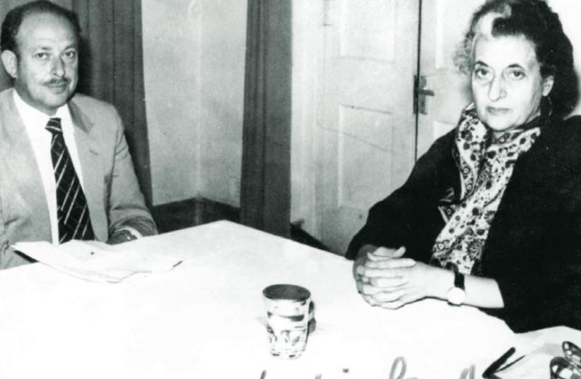 Indian Prime minister Indira Gandhi meets with Australian businessman and vice-president of the World Jewish Congress Isi Leibler in December 1981 (photo credit: Courtesy)