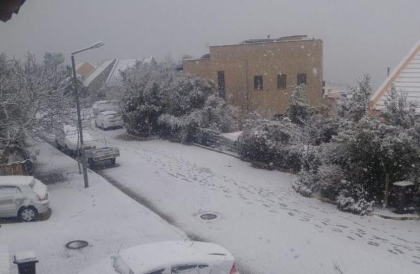 Snow in the northern Misgav Regional Council's Mount Halutz area (photo credit: Courtesy)
