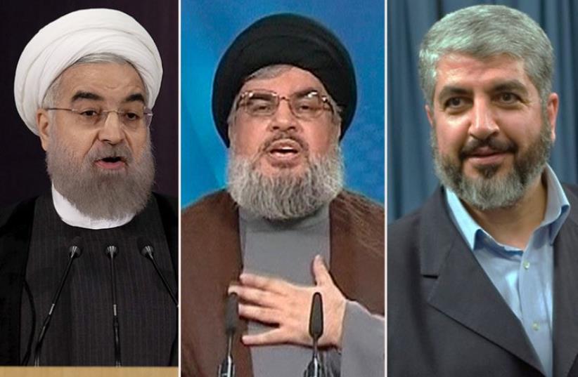 Rouhani Nasrallah and Mashaal (photo credit: REUTERS)