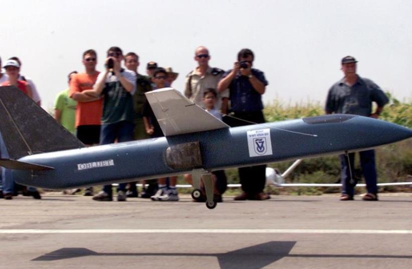 The prototype of the Oblijet supersonic drone lifts off on its maiden flight under the gaze of its Technion University developers (photo credit: REUTERS)