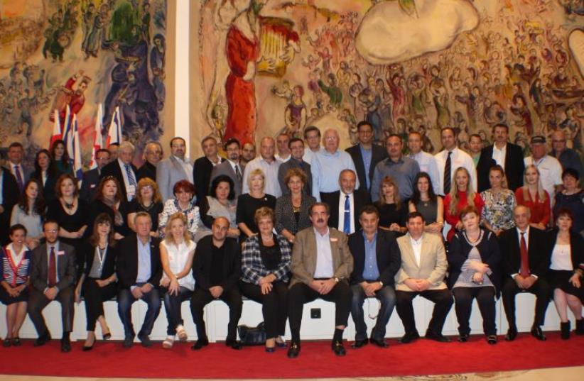 The delegation from Russian speaking Jewish communities worldwide to the World Zionist Congress 2015  (photo credit: SEYMON KATSIV)