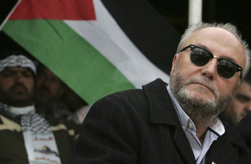 Former British MP George Galloway prepares to speak to the Islamic Action Front supporters in Amman (photo credit: REUTERS)