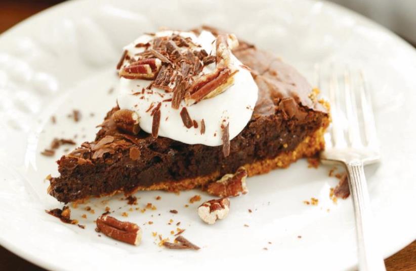 Mississippi mud pie is fudgy in the middle and crackly on top (photo credit: YAKIR LEVY)