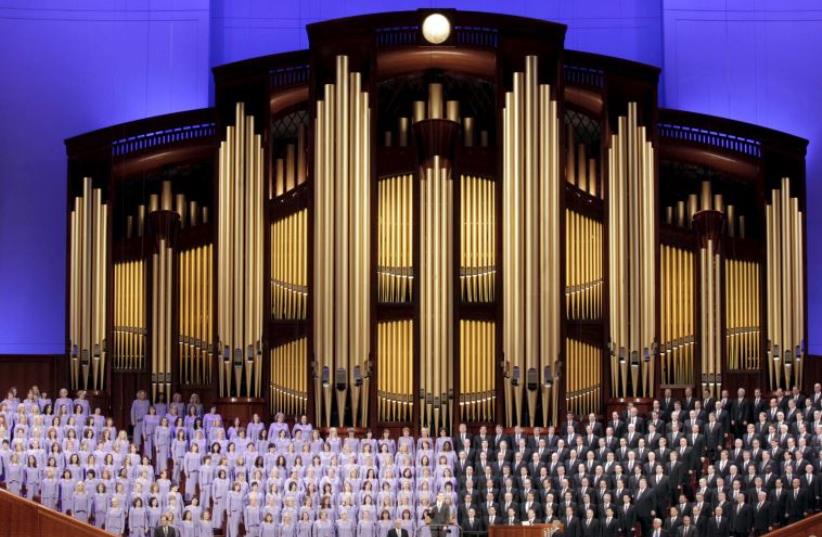 The Mormon Tabernacle Choir sings at the first session of The Church of Jesus Christ of Latter-day Saints' 185th Annual General Conference in Salt Lake City, Utah April 4, 2015 (photo credit: REUTERS)
