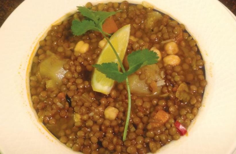 Thick Basque lentil soup (photo credit: AYA MASSIAS)