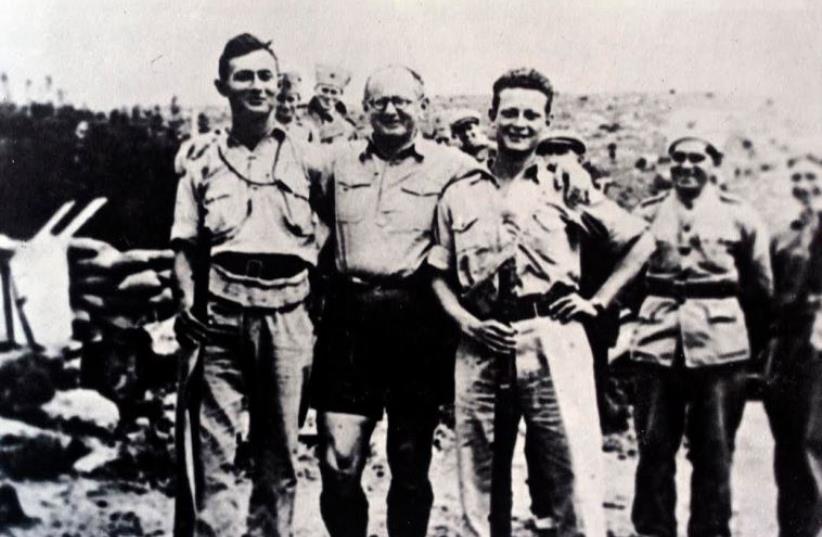 Future generals (left to right) Moshe Dayan, Yitzhak Sadeh and Yigal Allon, at Kibbutz Hanita in 1938 (photo credit: Wikimedia Commons)